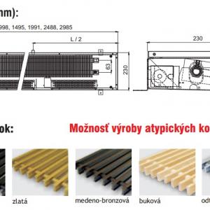 Podlahový konvektor UNIVENTA UNICOIL LE 12  - dĺžka 1000 mm